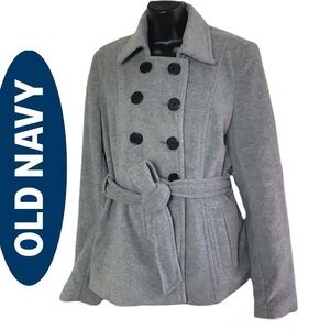 OLD Navy Gray Classic Wool-blend Peacoat/Jacket Size M